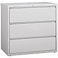 Lorell® 42"W x 18-5/8"D Lateral 3-Drawer File Cabinet, Light Gray 1 thumbnail image