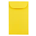 JAM Paper® Coin Envelopes, #3, Gummed Seal, Yellow, Pack Of 50 Envelopes