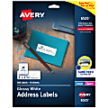 Avery® Address Labels With Sure Feed® And Easy Peel® Technology, 6525, Rectangle, 1" x 2-5/8", Glossy White, Pack Of 300