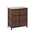 Honey-can-do TBL-03758 Woven Strap 6 Drawer Chest with Wooden Frame - 21.5" x 12" x 24" - 6 x Drawer(s) - Java Brown - Wood, Natural Wood, Fabric 1 thumbnail image