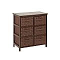 Honey-can-do TBL-03758 Woven Strap 6 Drawer Chest with Wooden Frame - 21.5" x 12" x 24" - 6 x Drawer(s) - Java Brown - Wood, Natural Wood, Fabric