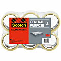 Scotch® 3350 General-Purpose Shipping Tape, 3" Core, 1 7/8" x 109 Yd, Clear, Pack Of 6