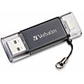Verbatim 32GB Store 'n' Go Dual USB 3.2 Gen 1 Flash Drive for Apple Lightning Devices - Graphite - 32GB Graphite