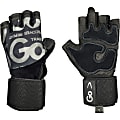 GoFit Premium Leather Elite Trainer Wrist Wrap Gloves (Large) - Large Size - Leather Palm, Leather Pad, Rubber, Jersey Back 1 thumbnail image