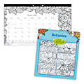 Blueline® DoodlePlan™ Monthly Coloring Desk Pad, 17 3/4" x 10 7/8", Botanica Design, January to December 2018 (C2917001-18)