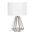 Lalia Home Transparent Triagonal Table Lamp, 18-1/4"H, White Shade/Brass Base 1 thumbnail image