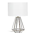 Lalia Home Transparent Triagonal Table Lamp, 18-1/4"H, White Shade/Brass Base