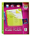 Avery® Corner Lock™ 3-Pocket Binder Pockets, 20 Sheet Capacity, Assorted Colors, Pack Of 3