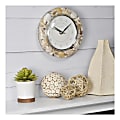 FirsTime & Co.® Clear Seashells Round Wall Clock, Tan/White