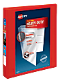 Avery® Heavy-Duty View 3-Ring Binder With Locking One-Touch EZD™ Rings, 1" D-Rings, Red 1 thumbnail image