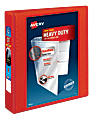 Avery® Heavy-Duty View 3-Ring Binder With Locking One-Touch EZD™ Rings, 1 1/2" D-Rings, Red