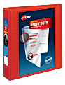Avery® Heavy-Duty View 3-Ring Binder With Locking One-Touch EZD™ Rings, 1 1/2" D-Rings, Red 1 thumbnail image