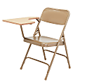 National Public Seating Folding Chair With Tablet Arm, Right, Beige, Set Of 2