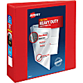 Avery® Heavy-Duty View 3-Ring Binder With Locking One-Touch EZD™ Rings, 3" D-Rings, Red