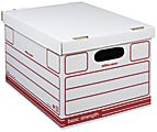 Office Depot® Brand Standard-Duty Storage Boxes, 15" x 12" x 10", Letter/Legal Size, Red/White, Case Of 10 - 0800101 1 thumbnail image