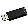 Verbatim PinStripe USB 3.2 Gen 1 Flash Drive, 128GB, Black, 49319 1 thumbnail image