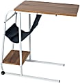 Mind Reader 30"W Rolling Couch-Side Table Desk, Brown/White 1 thumbnail image