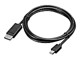 Lenovo Mini-DisplayPort to DisplayPort Cable - 6.56 ft DisplayPort Video Cable for Audio/Video Device, Monitor, TV - First End: 1 x DisplayPort 1.2 Digital Audio/Video - Male - Second End: 1 x 20-pin Mini DisplayPort 1.2 Digital Audio/Video - Male - Black
