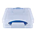 Really Useful Box® Plastic Storage Box, 11 Liters, 18" x 14" x 4 3/4", Clear