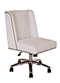 Boss Office Products Decorative Velvet Mid-Back Task Chair, White