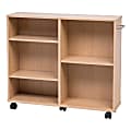 IRIS 26"H 5-Shelf Wide Rolling-Shelf, Light Brown, 596740 1 thumbnail image
