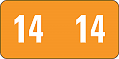 Smead® Permanent Color-Coding Yearly Labels, 67914DUP, 2014, 1" x 1/2", Orange, Pack Of 250 1 thumbnail image