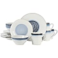 Gibson Elite 16-Piece Spiral Embossed Stoneware Dinnerware Set, Blue 1 thumbnail image