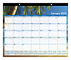 Office Depot® Brand Monthly Desk Calendar, 17" x 22", Paradise, January To December 2023, ODUS2201-002