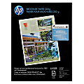 HP Color Brochure Laser Paper, Glossy, White, Letter Size (8 1/2" x 11"), Ream Of 100 Sheets, 52 Lb, 97 Brightness