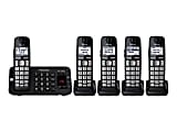 Panasonic® DECT 6.0 Cordless Phone With Answering Machine And 5 Handsets, KX-TGE445B