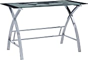 Powell Fulcher 48"W Glass Map Computer Desk, Chrome 1 thumbnail image