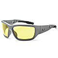 Ergodyne Skullerz® Safety Glasses, Baldr, Matte Gray Frame, Yellow Lens