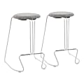 LumiSource Finn Counter Stools, Charcoal Seat/White Frame, Set Of 2 Stools 1 thumbnail image