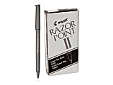 Pilot® Razor Point II Marker Pens, Pack Of 12, Super Fine Point, 0.3 mm, Black Barrel, Black Ink 1 thumbnail image