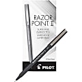 Pilot® Razor Point II Marker Pens, Pack Of 12, Super Fine Point, 0.3 mm, Black Barrel, Black Ink 1 thumbnail image