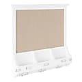 Kate and Laurel Stallard Non-Magnetic Pinboard With Hooks, 24” x 24”, Tan, White Wood Frame 1 thumbnail image