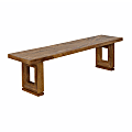 Coast to Coast Elias Mid-Century Rectangle Dining Bench, 18”H x 72"W x 16"D, Rayz Natural Brown
