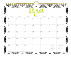 Nicole Miller Monthly Wall Calendar, 8 3/4" x 11", Panama Tile, July 2018 to June 2019