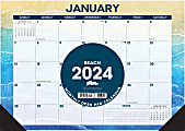 2024 Willow Creek Press Desk Pad Calendar, 12" x 17", Tropical Beaches, January To December