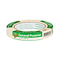 Duck® Brand General Purpose Masking Tape Roll, Removable, 3/4" x 60 Yd, Beige