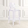 Flash Furniture Ghost Bar Stool With Tear Back, Transparent Crystal