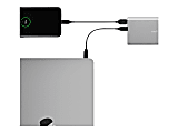 Moshi IonSlim 10k - Power bank - 10000 mAh - 35 Watt - 2 output connectors (USB, 24 pin USB-C) - on cable: USB-C - titanium gray 1 thumbnail image