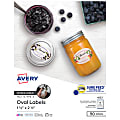 Avery® Dissolvable Labels, 4223, Oval, 1 1/2" x 2 1/2", White, Pack Of 90 1 thumbnail image