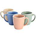 Spice by Tia Mowry Creamy Tahini 4-Piece Stoneware Mug Set, 17.5 Oz, Assorted Colors