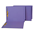 SJ Paper Paper-Cut/Water-Resistant 2-Fastener End-Tab Folders, Letter Size, 50% Recycled, Purple, Box Of 50