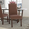 Flash Furniture Hercules Hampton Hill Parsons Chair With Accent Nail Trim, Brown 1 thumbnail image
