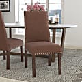 Flash Furniture Hercules Hampton Hill Parsons Chair With Accent Nail Trim, Brown