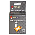 MACO® Direct Thermal White Multi-purpose Labels, MACM86203, Permanent Adhesive, 1 1/8"W x 2"L, Direct Thermal, Bright White, 220 Per Roll, Box Of 440