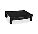 Kantek Adjustable Standard Monitor Stand with Drawer - 60 lb Load Capacity - Black