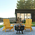 Flash Furniture 3-Piece Charlestown Adirondack Chair Set, Yellow